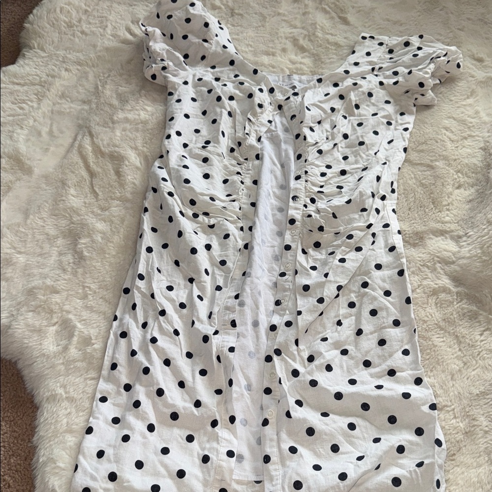 New York & Company Black and White Polka Dot Midi Dress